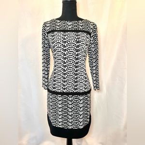 Donna Morgan Women’s Sheath Dress 3/4 Sleeve Geometric Print Size 6